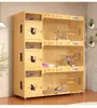 Villa para Gatos Jaula para Gatos Hogar para Mascotas Alojamiento Cría Madera Maciza Cama para Gatos Armario para Gatos Casa de Lujo para Gatos Vitrina Temperatura Constante Tres Niveles