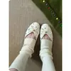 Sapatos Super Macios~Sapatilhas Vermelhas, Versáteis para o Dia a Dia, com Rebites e Laço, Sapatilhas Estilo Francês para Mulheres
