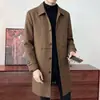Gabardina para Hombre 2026 Otoño para Hombre Cuello Solapa Longitud Media Casual de Negocios Forro de Cuadros Resistente a las Arrugas Gabardina Rígida