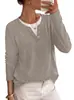 Moda Feminina Europeia e Americana Nova Amazon Cross-Border Outono/Inverno 2026 Gola Redonda Suéter Falso Manga Longa Bloco de Cores Canelado Solto