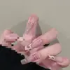 Parches de Manicura Hechos a Mano para Otoño e Invierno, Uñas Postizas, Uñas Largas, Blanqueamiento 10 Piezas de Uñas Portátiles Ojo de Gato de Cristal, Gama Alta
