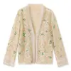 Novo Conjunto de Bordado em Renda Estilo Chinês, Blusa de Bordado com Miçangas Resistente Estilo Nacional, Conjunto de Duas Peças Vestido de Cetim de Alta Qualidade N4020