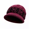Chapéus de Outono e Inverno para Pessoas de Meia-Idade e Idosos, Forrados com Lã e Espessos para Aquecimento, Chapéu de Pescador para Mães, Chapéu de Lã Tricotado na Moda e Versátil para Mulheres