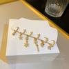 Light Luxury Advanced Sense Diamond Ear Buckle Set ins Estilo elegante Geometric Love Brincos 2023 Nova Moda Brincos
