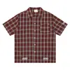 Camisa a Cuadros Retro Americana de Manga Corta para Hombre 2026 Verano Marca de Moda Casual Holgada de Media Manga con Diseño Perezoso
