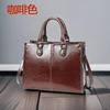 2026 Verano Nuevo Retro Europeo y Americano Artículos de Cuero Color Sólido Bolso Tote Cuero Genuino Costurado Bolso de Hombro para Mujer