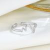 Anillo Abierto de Plata de Ley S925 ECG Joyería Elegante de Nicho Pequeño y Simple Anillo de Ola Estilo Coreano Anillo de Dedo para Mujeres