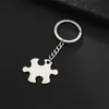 Llavero de Rompecabezas de Acero Inoxidable Estilo Pareja Se Puede Grabar Colgante Creativo Accesorios de Regalo de Comercio Exterior Transfronterizo
