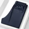 Calça Esportiva Casual Elástica de Seda Gelada Verão Fina Resistente a Amassados Não Precisa Passar Solta Reta Versátil Calça de Pai