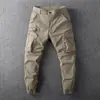 Pantalones de trabajo ligeros para hombre, corte slim retro, con puño, multibolsillos, pantalones largos casuales, pantalones deportivos de pierna estrecha para correr, tendencia, secado rápido