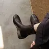 Botines sencillos versátiles de otoño e invierno, comercio exterior transfronterizo, botas elásticas negras de talla grande con aumento interno de altura, botines de moda de punta redonda de color blanco roto