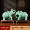 Adornos de elefante de zafiro auspiciosos estilo chino un par para oficina sala de estar mueble de vino decoración del hogar regalos de inauguración