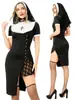 Fantasia de Halloween para Adultos Feminina Vampira Sexy Freira Cruzada Uniforme Cosplay Vestido Fantasia de Performance