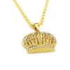 Popular novo europeu e americano hip hop rap coroa oco diamante pingente colar pingente de moda masculina pingente