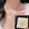 Collar de mariposa de oro y plata con circonitas brillantes, elegante y de lujo, con cadena de clavícula con un diseño único y elegante para mujer.