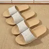 Zapatillas de Lino Eva Nuevas de Cuatro Estaciones para Mujer Uso en Casa de Verano para Parejas Sandalias Antideslizantes de Suela Suave para Hombre