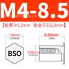 Bso-M4 Agujero Inferior 6.0 Acero al Carbono Galvanizado Pasador de Presión Hexagonal Tuerca de Presión Tornillo Varilla Roscado Completamente