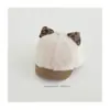 Gorra con Visera de Dibujos Animados Personalizada de Felpa con Orejas de Gato para Niños y Niñas Nueva de Invierno Moderna Gorra de Béisbol con Estampado de Leopardo para Bebé