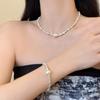 Collar de Perlas Irregulares Plateadas Rotos de Lujo Ligero de Alta Gama para Mujer Diseño Nicho de Lujo Ligero Elegante Cadena para Clavícula Accesorios