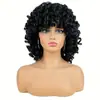 Amazon Cross Border Moda Bobina de Aço Cabelo Cacheado Headset África Venda Quente Fofo Natural Explosivo Cabeça Cabelo Cacheado Peruca