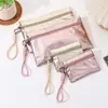 Nuevo bolso de mano de PU con purpurina de alta gama transfronterizo, bolsa de maquillaje, monedero, bolsa simple para guardar lápiz labial y tarjetas, bolsa para teléfono