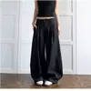 Pantalones Retro Americanos 2026 Cintura Irregular Corte Limpio Ajuste Delgado Sueltos Simples Pierna Ancha