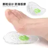 Almohadilla de gel bicolor para antepié para tacones altos, anti-abrasión, amortiguadora de impactos, media plantilla masajeante para antepié, suave, autoadhesiva, plantilla de media talla ajustable