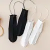 Meias de Bebê Novas para Meninas Primavera e Verão 2026, Meias de Cano Médio com Borda de Renda, Meias Largas Estilo Ins da Moda