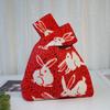 Bolsa Cuadrada Pequeña Bolsa Tejida Bolsa Tejida Decorativa Bolso de Mano para Mujer Bolso de Mano Lindo Bolsa de Regalo de Año Nuevo Bolsa para Dulces