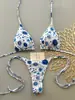 2027 Comercio Electrónico Transfronterizo Amazon Europa y América Nuevo Sexy Estampado de Rosas Tirantes Ajustables Espalda Descubierta Bikini