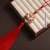 Colgante para coche de danza del león cloisonné este año de vida 2024 nuevo colgante de borla para interior de coche colgante de espejo retrovisor