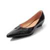 Zapatos de trabajo para mujer de piel de oveja de primera capa con tacón bajo, nuevos de otoño, zapatos de cuero genuino de punta baja y corte bajo, talla de zapato para mujer 40