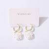 Aretes de Camelia Transfronterizos para Rostros Redondos, Aretes Adelgazantes, Lujo Ligero Francés, Sensación de Alta Gama, No Necesario Quitar al Dormir, Venta al por Mayor