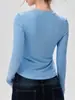Nueva Camisa Henley de Modal Lenzing para Mujer Top Deportivo de Yoga Camiseta de Corte Ajustado Correr Fitness Manga Larga