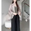 Cardigan de Malha Floral Retro Único e Super Estiloso com Camisola Moda Conjunto de Duas Peças Calça 2026 Outono Conjunto Completo