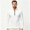 Nuevo estilo de comercio exterior 2026: Sudadera para hombre europea y americana con diseño de cremallera, color liso, cuello semi-alto, y se puede usar como capa base o prenda exterior en tallas europeas