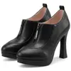 Zapatos de Salón de Nuevo Estilo con Cremallera Frontal, Punta Fina y Corte Profundo, con Plataforma Gruesa y Tacón Alto Grueso, Tallas 33-50, Zapatos de Exportación de Amazon