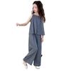 Traje de verano para niñas 2025 Moda para niñas Estilo coreano Elegante Lino Algodón Tirantes Pantalones Casuales Conjunto de dos piezas