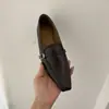 Primer Encuentro Temporada Estilo Retro Francés Puntera Cuadrada Mocasines para Mujer Otoño/Invierno Tacón Grueso Versátiles para Viajar Cómodos Zapatos Planos para Mujer