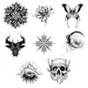Pegatinas de Tatuaje de Mandala Blanco y Negro Transfronterizo Flor de Loto Tinta Son Exquisitas, Suaves y Fáciles de Aplicar y Quitar, Tatuajes de Nicho de Arte Corporal