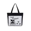 Bolso Bandolera Bolso de Mujer de Moda Bolso de Lona para el Hombro Casual Combinable Bolso de Hombro Simple de Lona con Estampado de Gato Micrófono