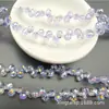 Cuentas Sueltas de Cristal Electrochapado Cuentas Aurora AB con Agujero Horizontal Accesorios para Pulseras DIY Cuentas de Vidrio Más Vendidas Cristal Fino Cuentas de Fresa