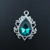 Fundo Prateado - Pingente Único em Forma de Gota de Renda com Diamantes Acessórios para Pendurar Colar de Prata Brincos DIY Pulseira Material Joias