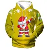 Sudadera Unisex con Estampado 3D Divertido de Santa Claus y Patrón Navideño, Directo del Fabricante