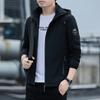 Chaqueta con Capucha para Hombre 2024 Primavera Otoño Nueva Casual Combinable Top Chaqueta con Cuello Abrigo Ropa para Hombre