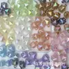 Nuevas cuentas de cubo de agua luminosas de polvo de oro de corte de 16 mm con agujero para colgar, material para accesorios de joyería hechos a mano para colgar en el coche DIY