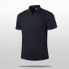 Camiseta Masculina de Seda Gelada Respirável Fina Gola Redonda Manga Curta 2026 Primavera Ajuste Solto Listrado para Homem de Negócios Gentil