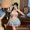 Lencería sexy con malla transparente, coqueta y seductora, estilo deseo puro, disfraz de sirvienta con faja y dulce lazo