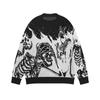 Moda americana tendência transfronteiriça outono e inverno quente suéter pintado à mão padrão jacquard suéter Harajuku casual top