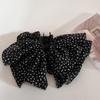 Grampo de cabelo estilo francês retrô com bolinhas e laço, grampo de cabelo estilo chiffon de temperamento suave, grampo de cabelo da moda, todos os estilos